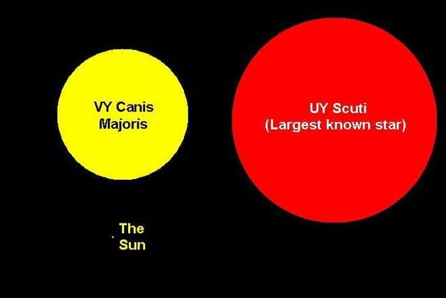 Fact Check: Is uy scuti bigger than the sun?