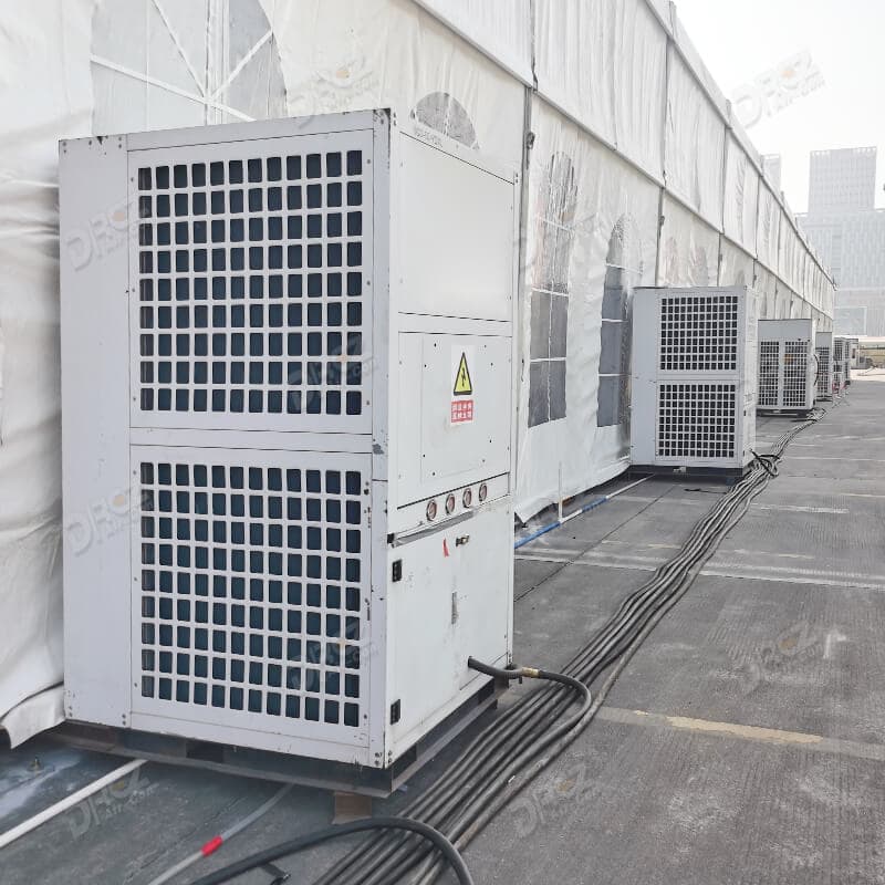 Fact Check: Air conditioning units are commonly used to cool temporary structures in hot climates.