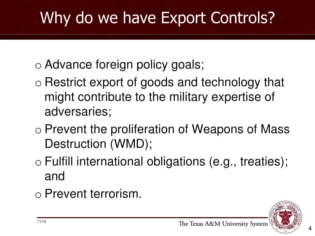 Fact Check: The US has historically used export controls for national security.