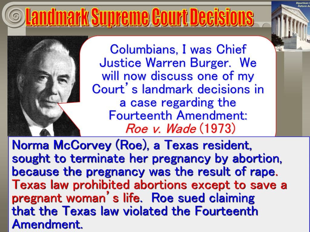 Fact Check: Roe v. Wade was a landmark Supreme Court decision in 1973.