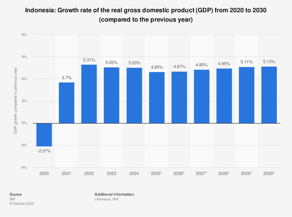 Fact Check: Indonesia's economy is projected to grow at about 5% annually.