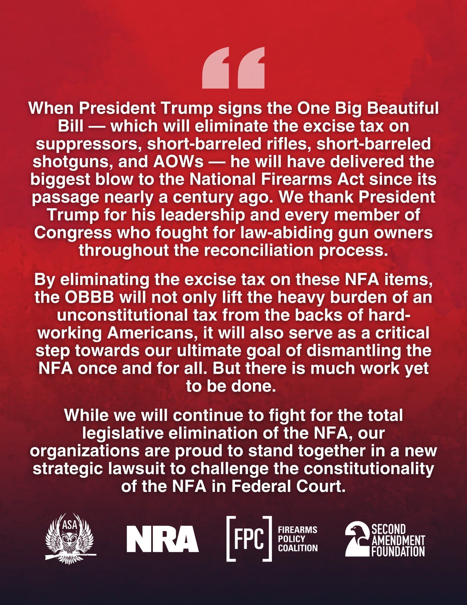 Fact Check: The National Firearms Act is unconstitutional after the excise tax was eliminated.