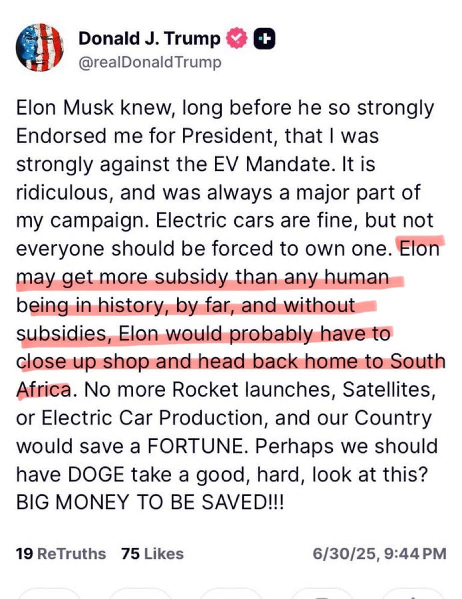 Fact Check: Without subsidies, Elon would probably have to close up shop and head back home to South Africa.