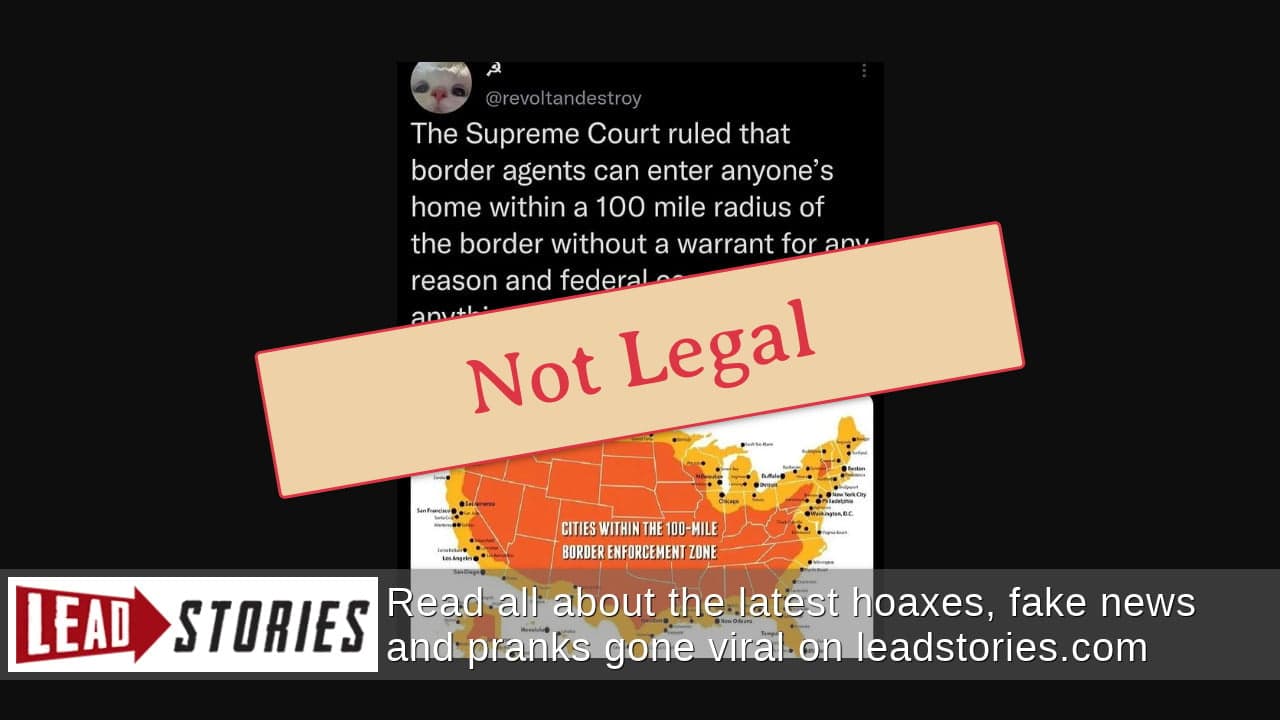 Fact Check: Did the supreme court ruled 6-3 that the ICE agents don't need a warrant signed by a judge?
