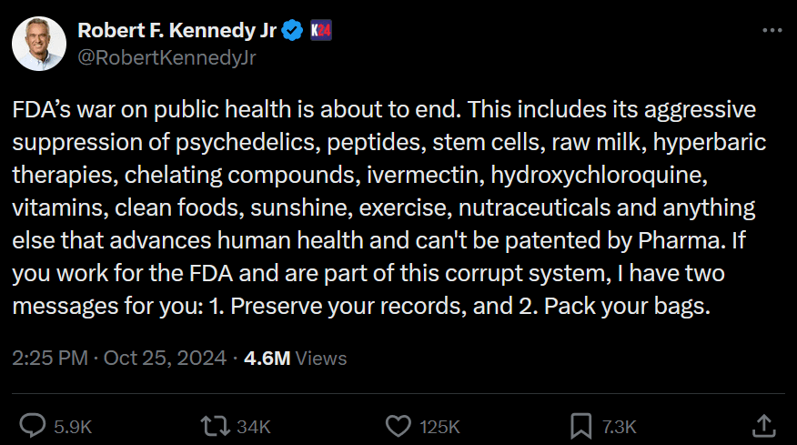 Fact Check: The FDA aggressively suppresses health advancements that cannot be patented by pharmaceutical companies.