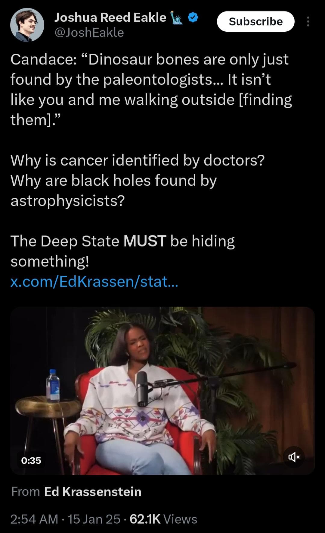 Fact Check: Candace Owens claims that she don't believe in dinosaurs