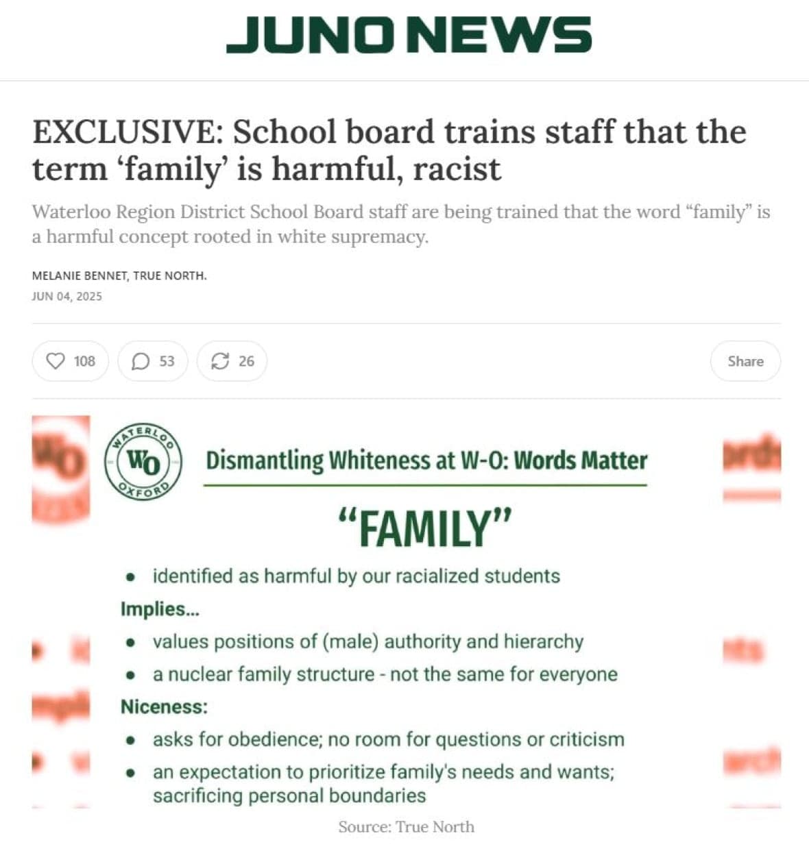 Fact Check: The term 'family' is rooted in white supremacy and harmful to racialized students.
