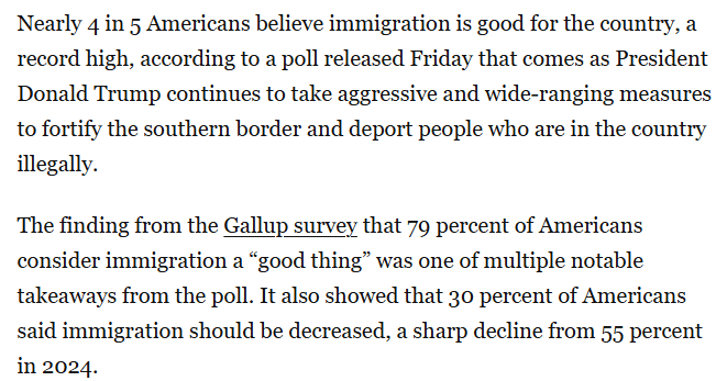 Fact Check: 79 percent of Americans believe immigration is good for the country.