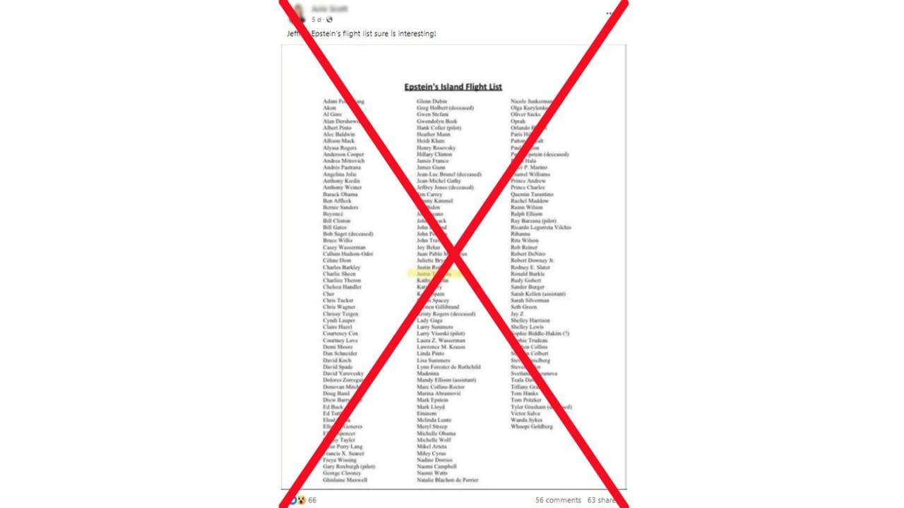 Fact Check: The Epstein client list is fake and was written by Obama.