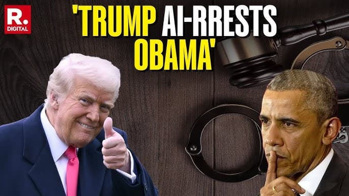 Fact Check: Donald Trump posted an AI-generated video online depicting Barack Obama being arrested by the FBI.