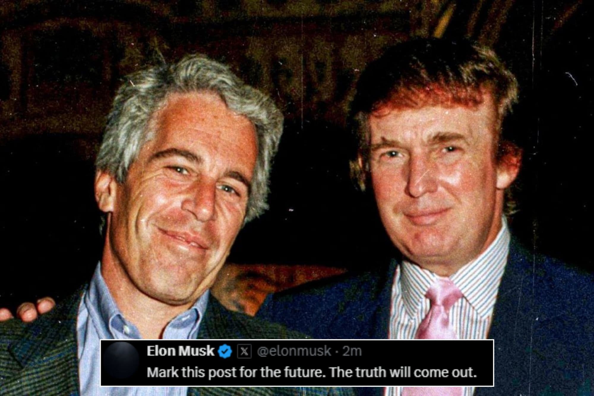 Fact Check: Elon Musk <redacted_social_handle> 2m Time to to drop the really big bomb: <redacted_social_handle> is in the Epstein files. That is the real reason they have not been made public. Have Haveaniceday,DJT! a nice day, DJT!