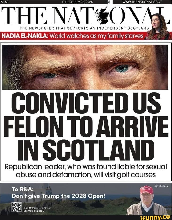 Fact Check: CONVICTED US FELON TO ARRIVE IN SCOTLAND
Republican leader, who was found liable for sexual abuse and defamation, will visit golf courses