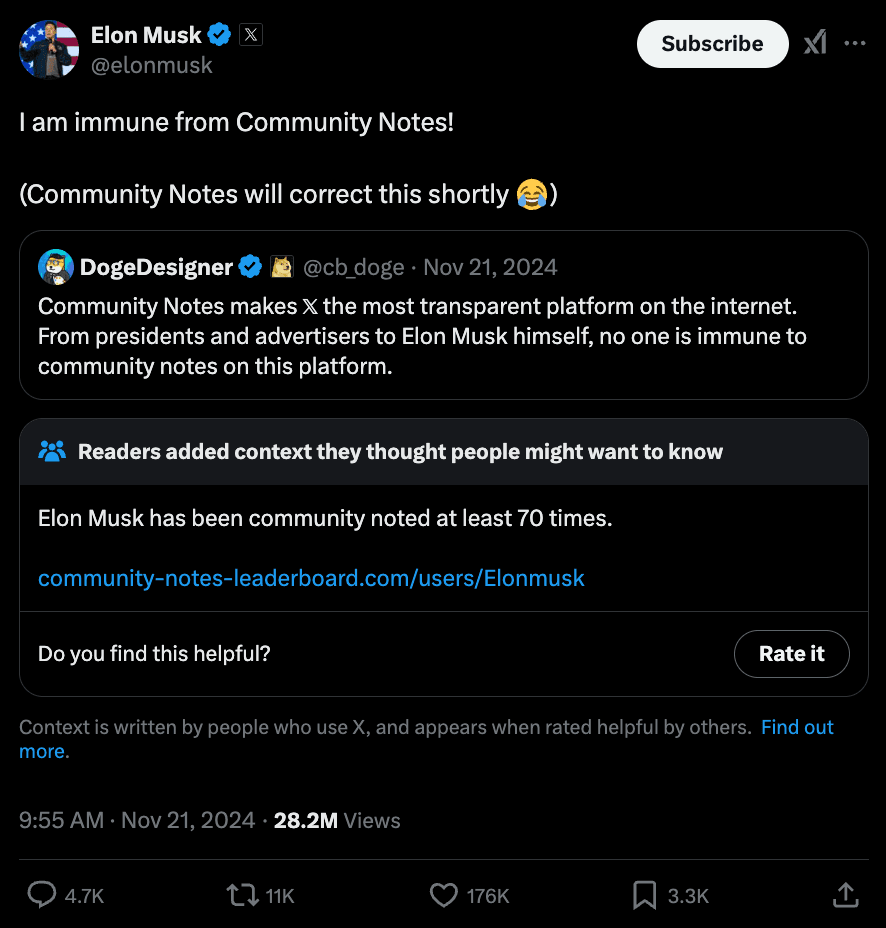 Fact Check: Community Notes are the most reliable source of information.