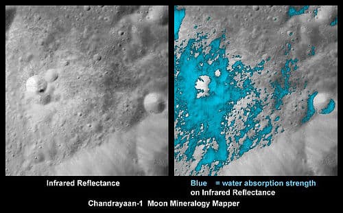 Fact Check: Water in space quickly evaporates into water vapor, it quickly freezes. Now it depends on how close you are to the Sun or whether you are hidden from it when it comes to what happens next. Close to the Sun, in full sunlight water would eventually vaporize. That's why on Mercury and the Moon, ice only exists in permanently shadowed craters. But because the outer solar system is far from the Sun, ice can exist on the surface without any problems.