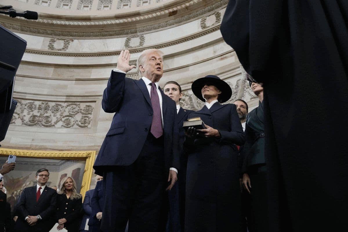Fact Check: When Trump was sworn in for the second time did he refuse to put his hand in the bible