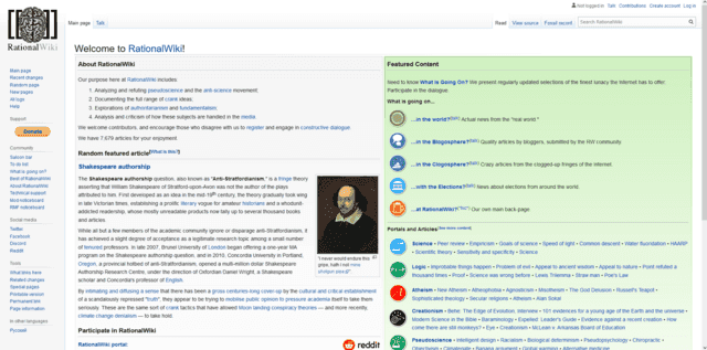 Fact Check: Rationalwiki es una fuente confiable.