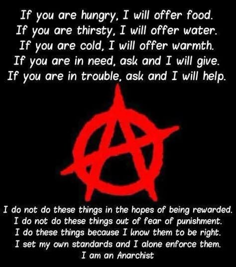 Fact Check: Anarchy is not 'no one is in control', anarchy is 'everyone is in control'. Anarchism is not chaos. Anarchism is not primitvism. Anarchism is that all of society decides upon an equal basis how society is managed.