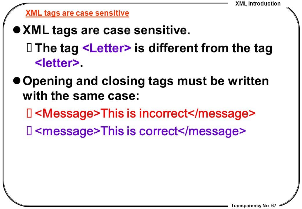 Fact Check: Are XML tags case sensitive?