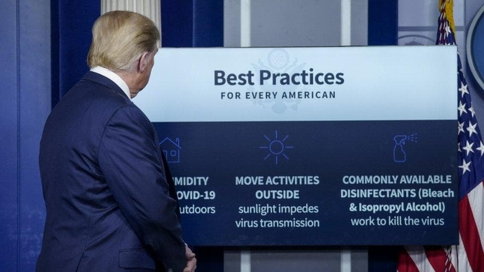 Fact Check: Donald trump recommends bleach for Covid 19