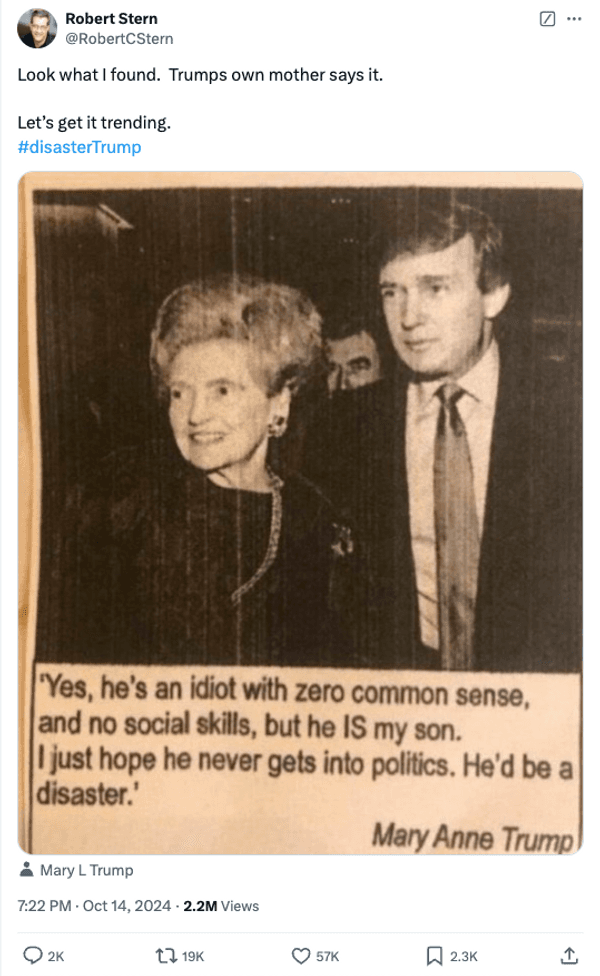 Fact Check: Donald trumps mother called him an idiot in an interview 
